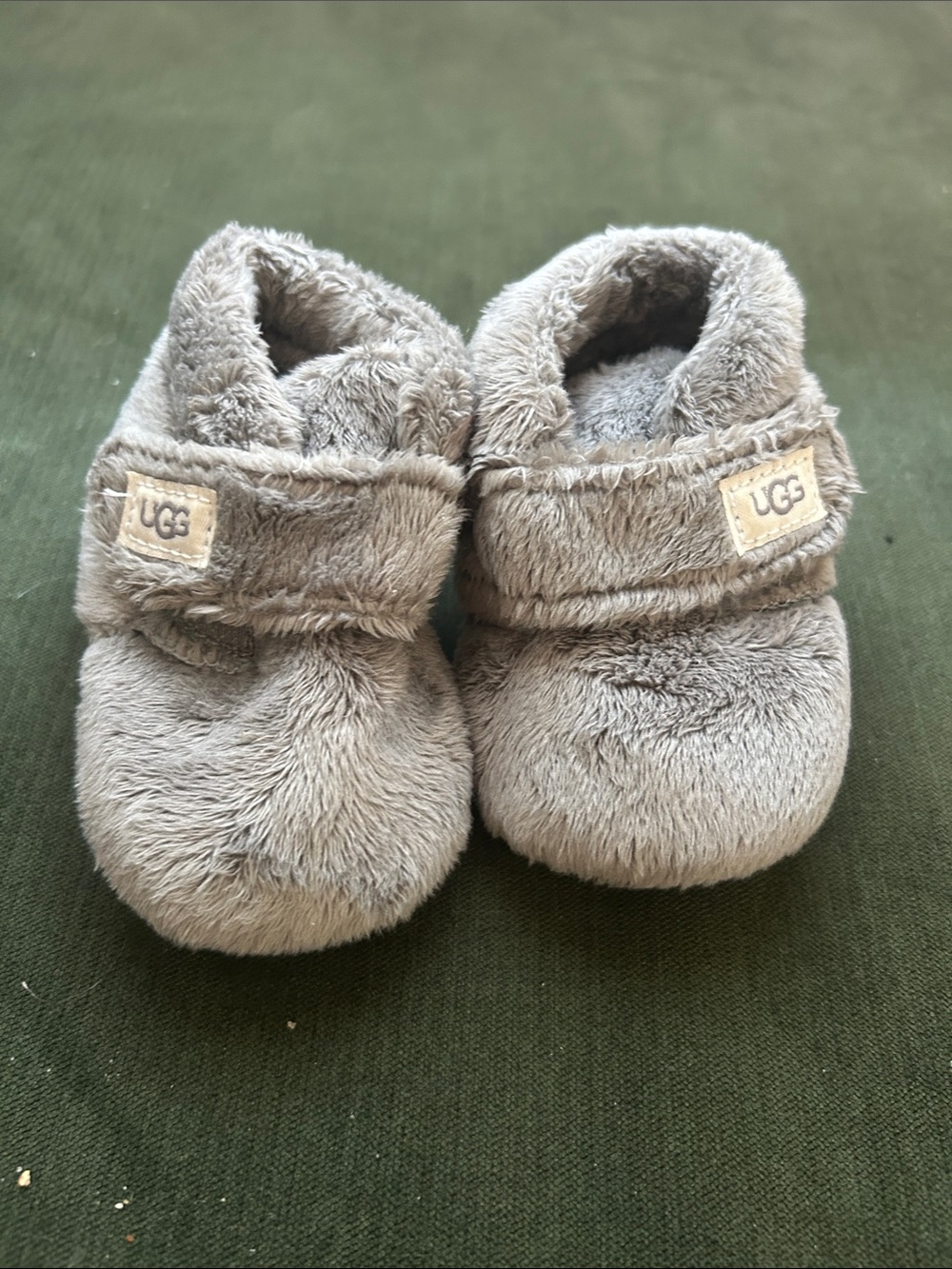 UGG Kids Plush Grey Fuzzy Slip-On Booties